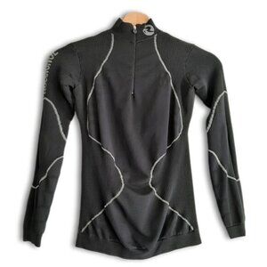 ROSSIGNOL | Italy Compression Long Sleeve 1/4 Zip /Neck Base Layer Top Black M